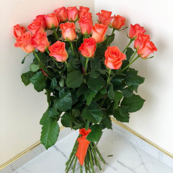 21 коралловая роза, лента в Саках