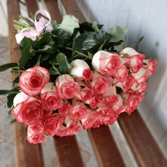 31 розовая роза в Саках