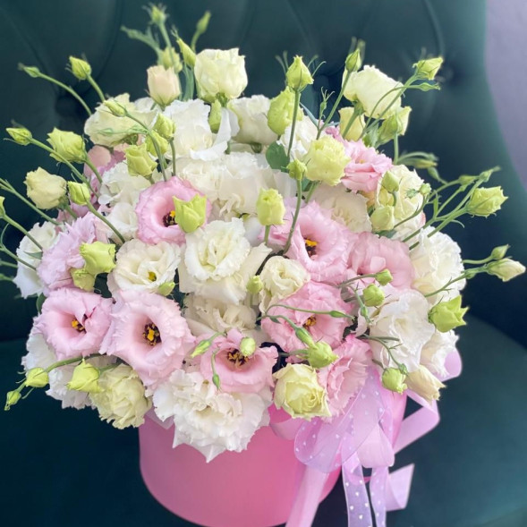 Композиция из эустом Нежное прикосновение в Саках